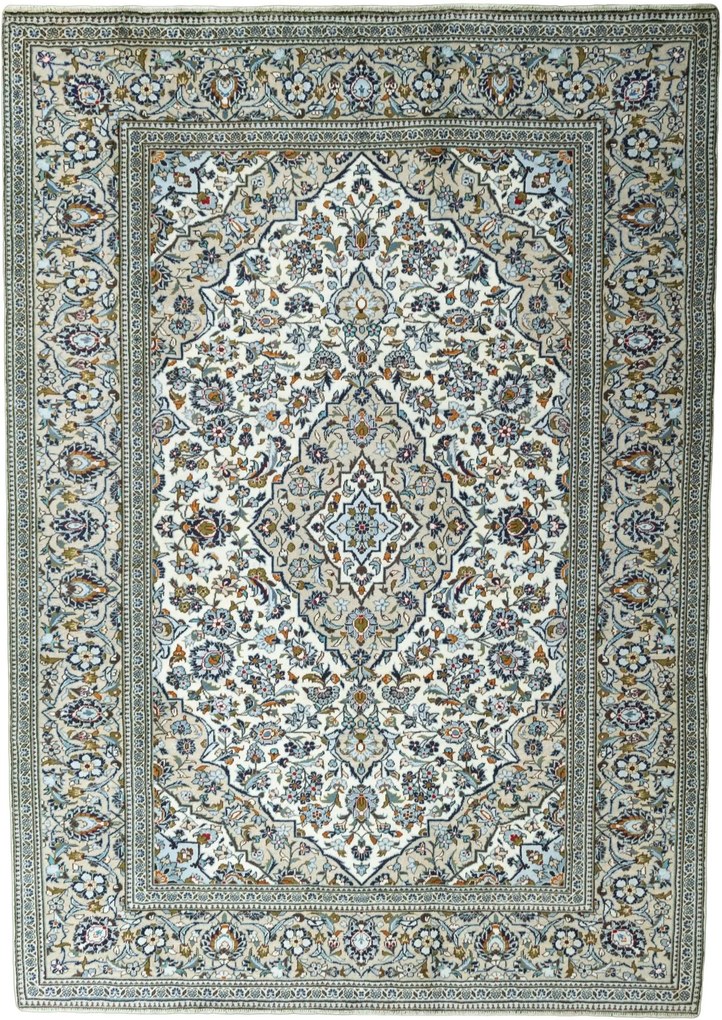 Kashan Tappeto persiano 350 x 240 Beige (Iran) Annodato A Mano
