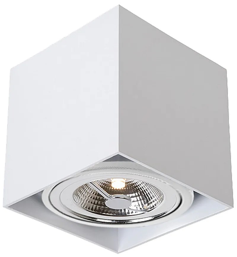 Portafaretto orientabile AR111 a vista 135x135mm Bianco Quadrato Novaline