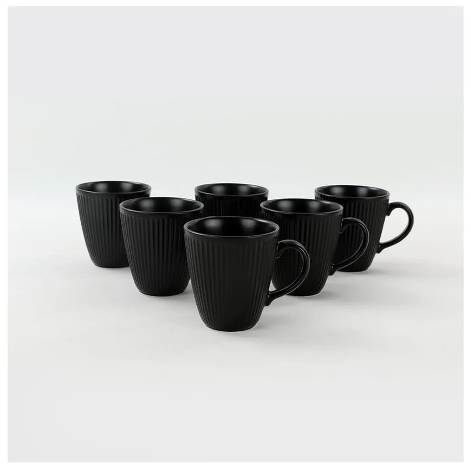 Tazze in ceramica nera in set da 6 pezzi 0,3 l - Hermia