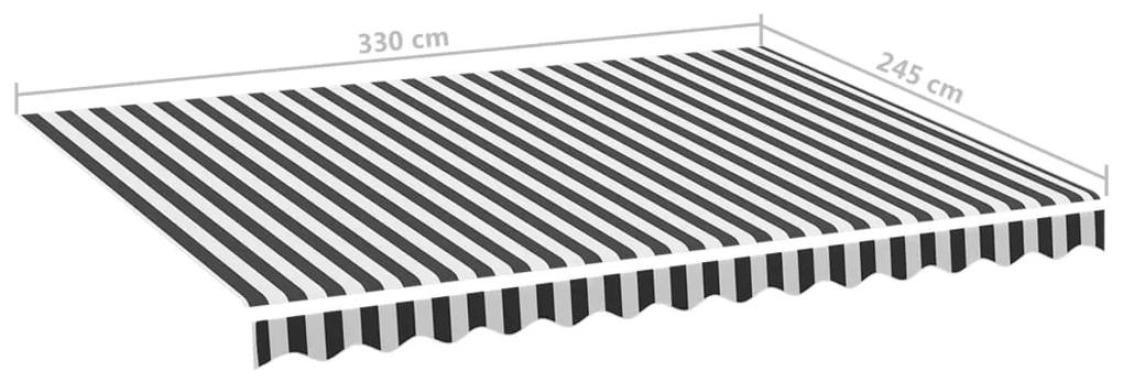 Tessuto Ricambio per Tenda da Sole Antracite e Bianco 3,5x2,5 m