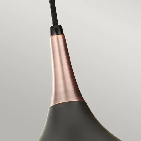 Feiss FE-BESO-P-M-DBZ - Lampadario a cavo BESO 1xE27/60W/230V Ø25,4 cm nero/rame