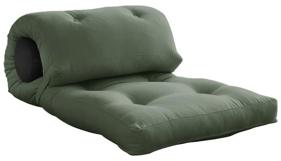 Materasso futon verde-grigio 70x200 cm Wrap Olive Green/Dark Grey - Karup Design