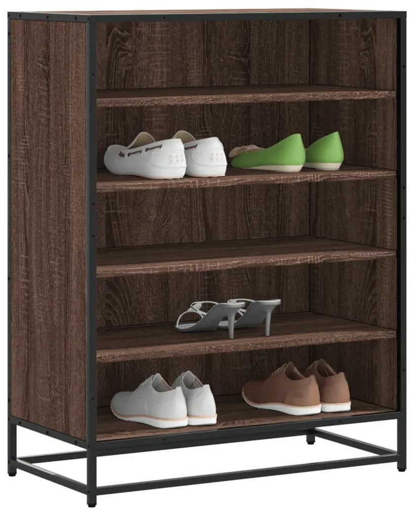 Scarpiera Rovere Marrone 75x38x97,5cm Legno Multistrato Metallo /