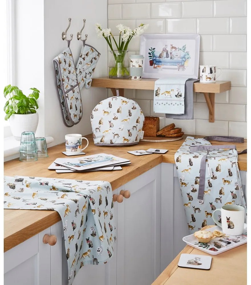 Presina doppia in cotone blu Curious Cats - Cooksmart ®