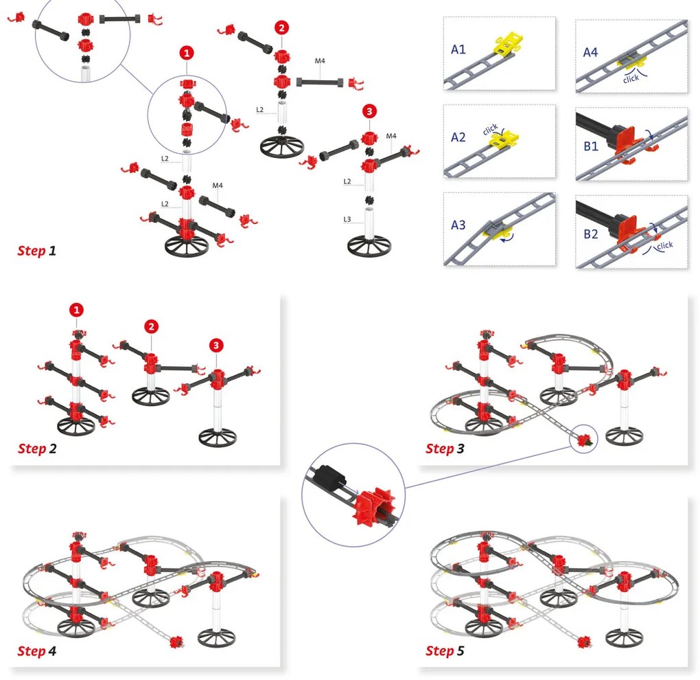 Skyrail Starter Set - Pista per biglie 96 pezzi