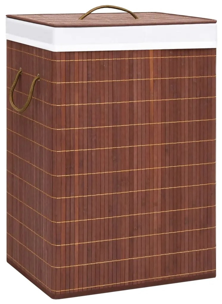 Cesto Portabiancheria İn Bambù A 2 Sezioni Marrone 72 L /