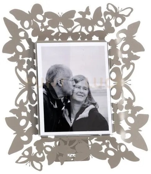 Portafoto di design farfalloso verticale sabbia in ferro e polimeti...