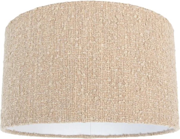 Paralume in tessuto beige con tessuto bouclé 35/35/20