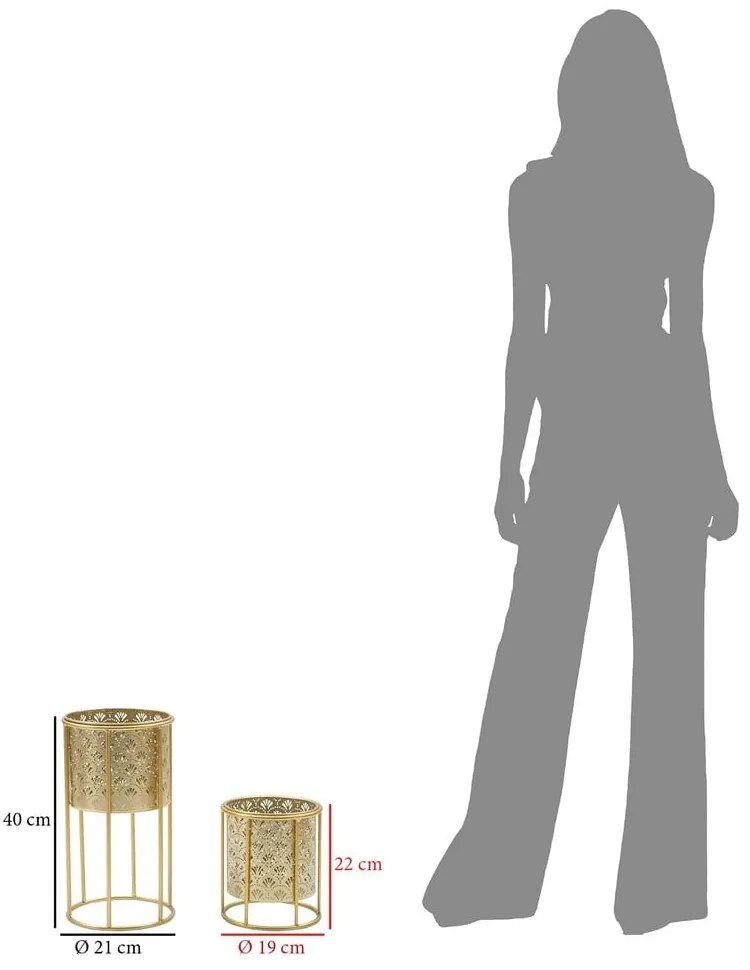 Set di 2 portavasi in oro, altezza 40 cm Golvy - Mauro Ferretti