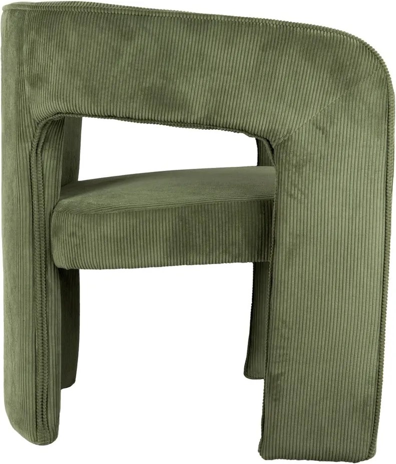 Poltrona in velluto a coste verde Vigor - Leitmotiv