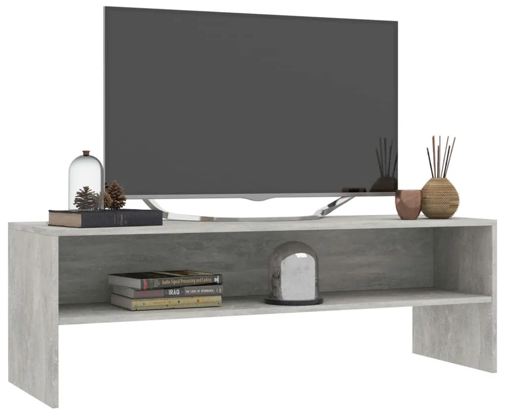 Mobile porta tv grigio cemento 120x40x40cm in legno multistrato