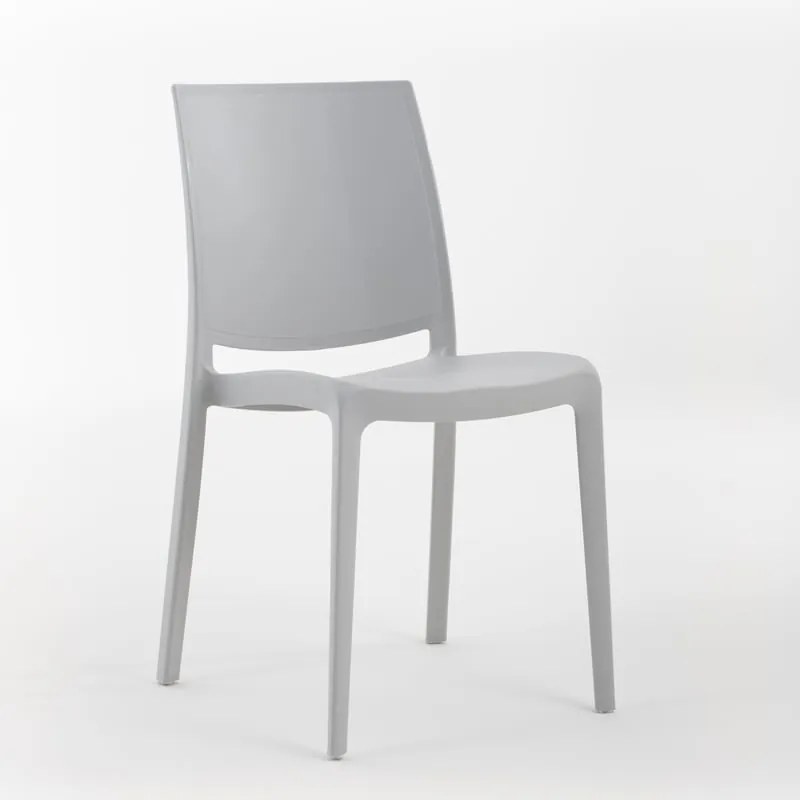 Set di 6 sedie da giardino in polipropilene grigio London Matt NEW GARDEN