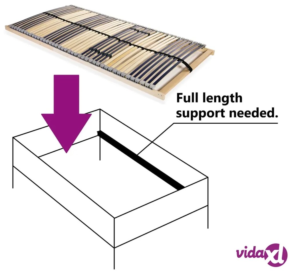 vidaXL Rete a Doghe 7 Zone con 42 Doghe 100x200 cm