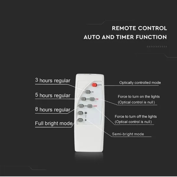 Faretto solare dimmerabile LED 16W 3,2V 4000K IP65 con telecomando