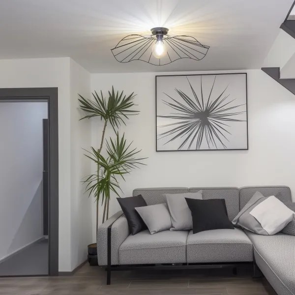 Brilagi - Lampadario a plafone LED CERIA WIRE 1xE27/40W/230V Ø 80 cm nero