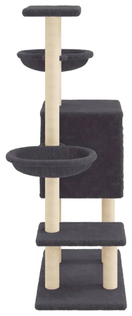 Albero per gatti con tiragraffi in sisal grigio scuro 117 cm