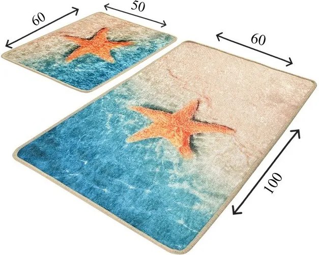 Set di tappetini per il bagno 2 pz 60x100 cm Stella – Foutastic