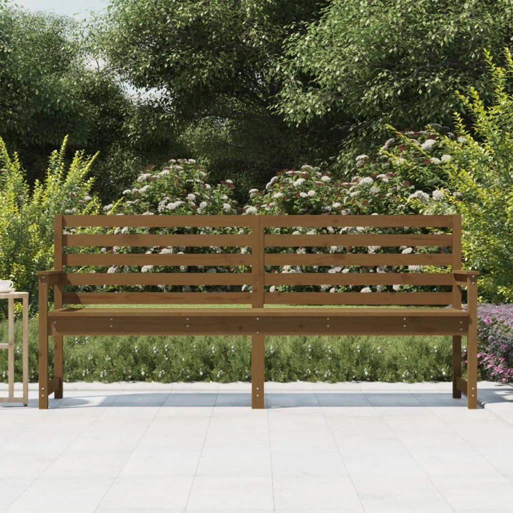 Panca da giardino miele 203,5x48x91,5 cm legno massello di pino