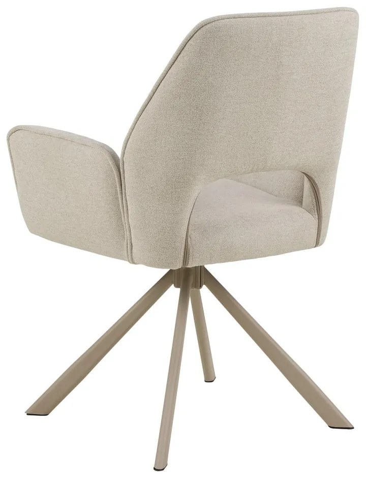 Sedia da pranzo beige in imbottito con braccioli Graham – Actona