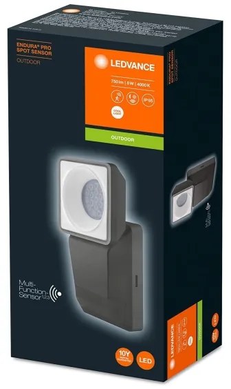 Ledvance - Applique da esterno a LED con sensore SPOT LED/8W/230V IP55 nera