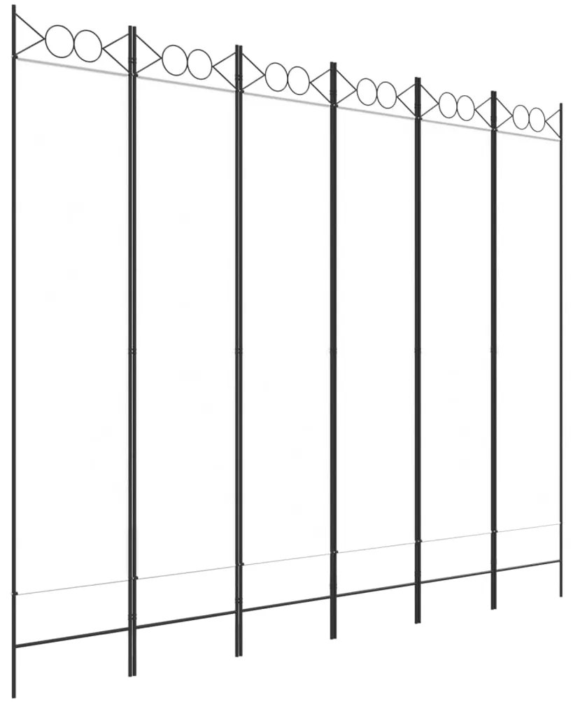 Divisorio a 4 pannelli bianco 240x200 cm tessuto