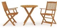 Set da Pranzo da Giardino 3 pz Pieghevole in Massello di Acacia 3058255