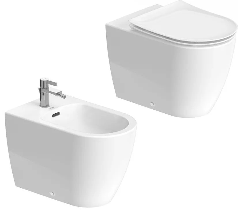 Duravit Soleil coppia sanitari Vaso e Bidet A Pavimento Con Sedile Bianco