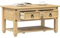 Tavolino con Cassetti Corona 85x50x45 cm Legno Massello di Pino 4002772