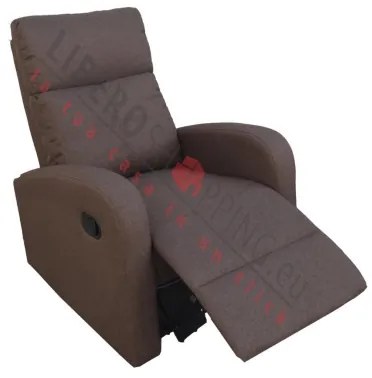 Poltrona relax manuale reclinabile FORTUNA in tessuto MARRONE
