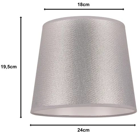 Duolla - Paralume per lampada da tavolo CLASSIC M E27 diametro 24 cm argento