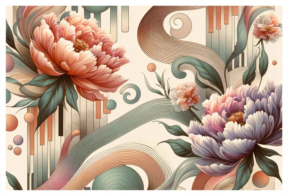 Quadro su tela – Fiori in stile astratto