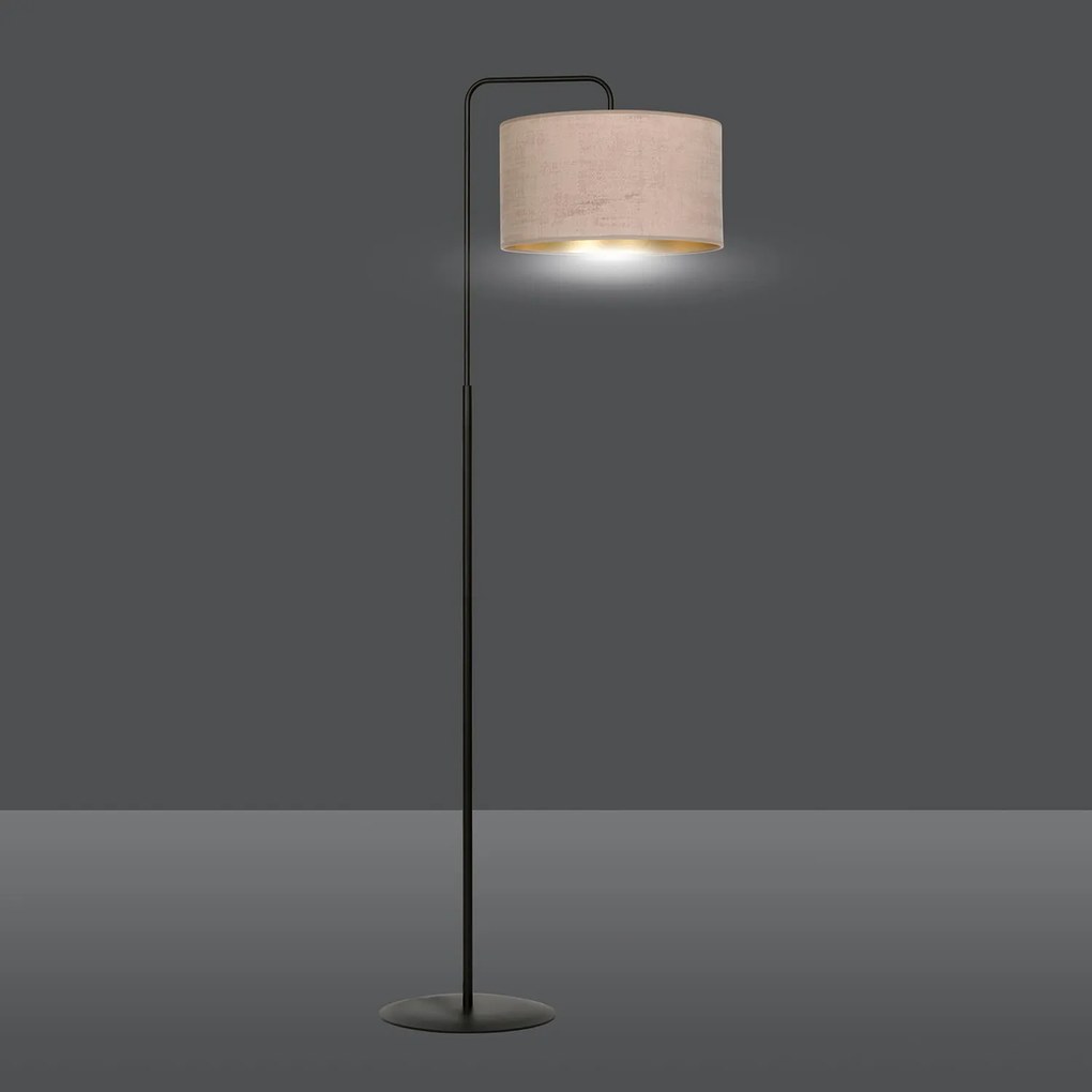 Piantana Contemporaneo Ganesha Acciaio Nero Rosa 1 Luce E27 Ip20