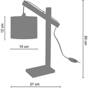 Tosel  Lampade d’ufficio Lampada da scrivania tondo legno naturale e grigio  Tosel