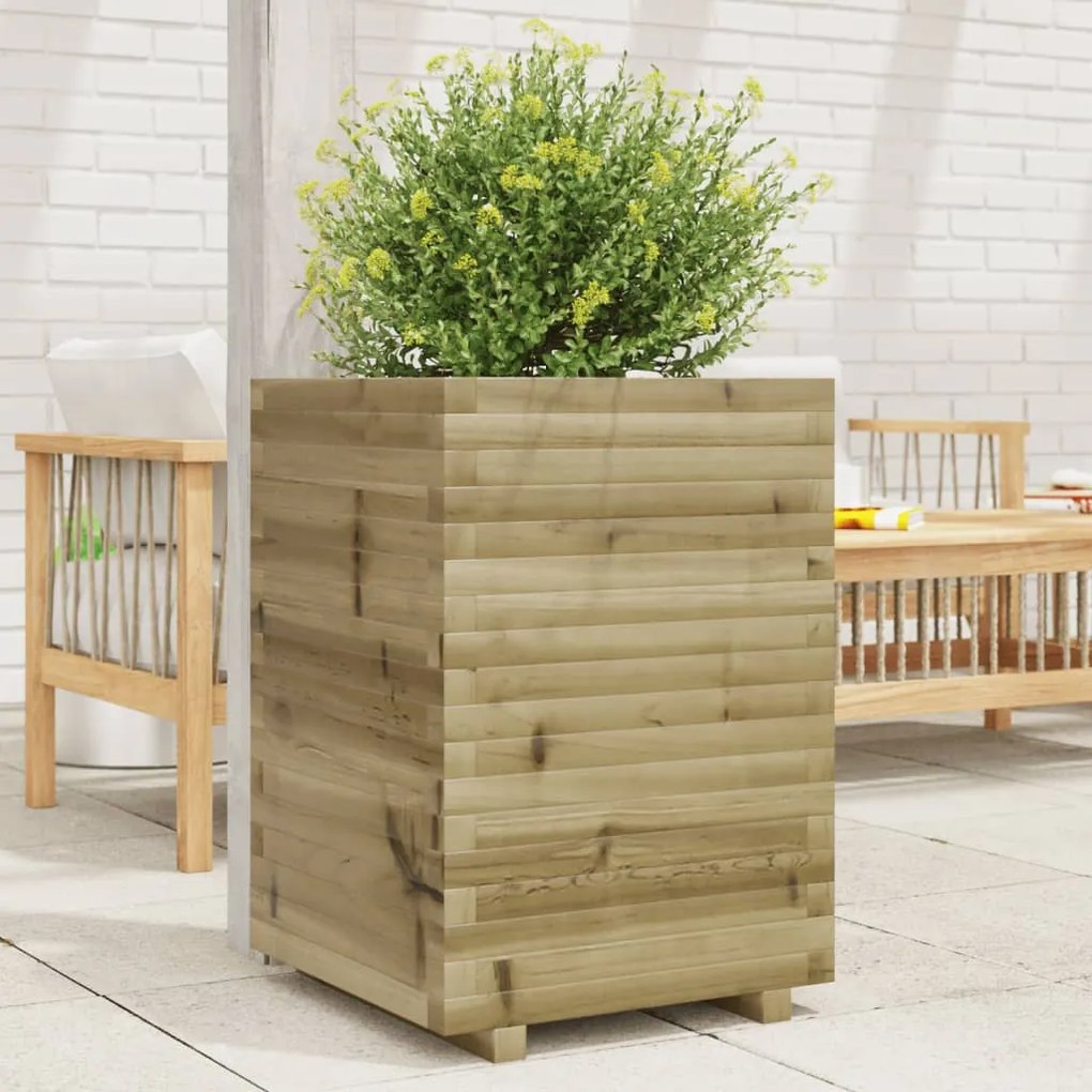 Fioriera Da Giardino 50x50x72 Cm İn Legno Di Pino Impregnato /