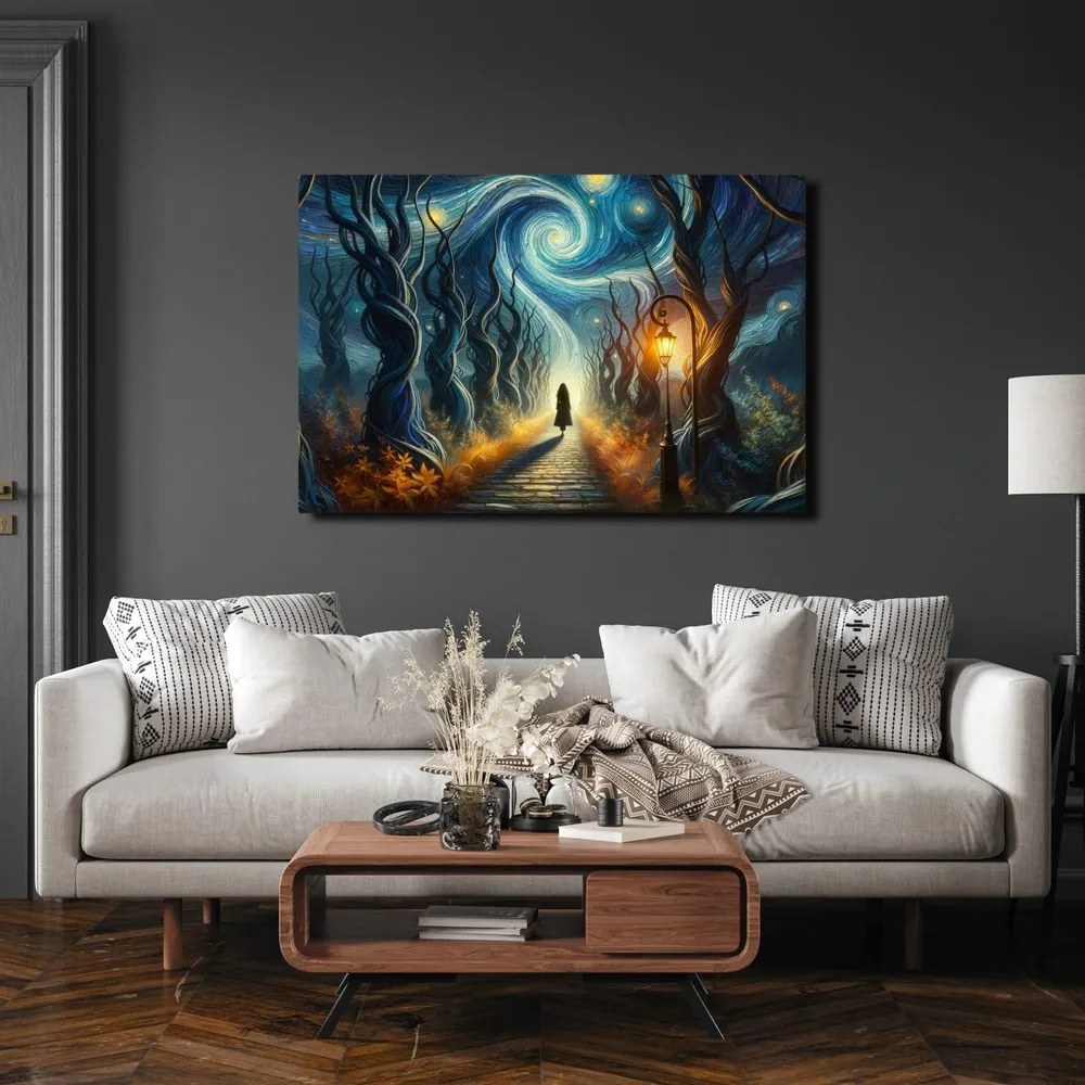 Quadro su tela – Sentiero verso la notte stellata