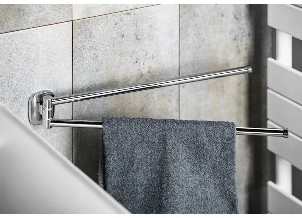 Aqualine - Appendiabiti girevole a muro RUMBA 45 cm cromo lucido