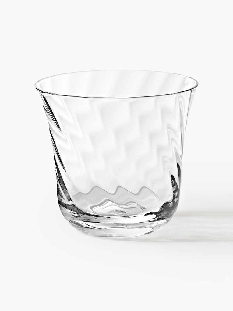 Set di 4 bicchieri in vetro soffiato Swirl