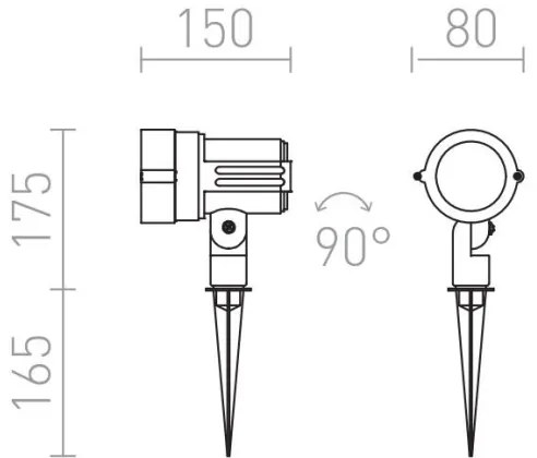RED - Design Rendl - R10527 - Lampada LED per esterni GARY LED/10W/230V IP65 grigio