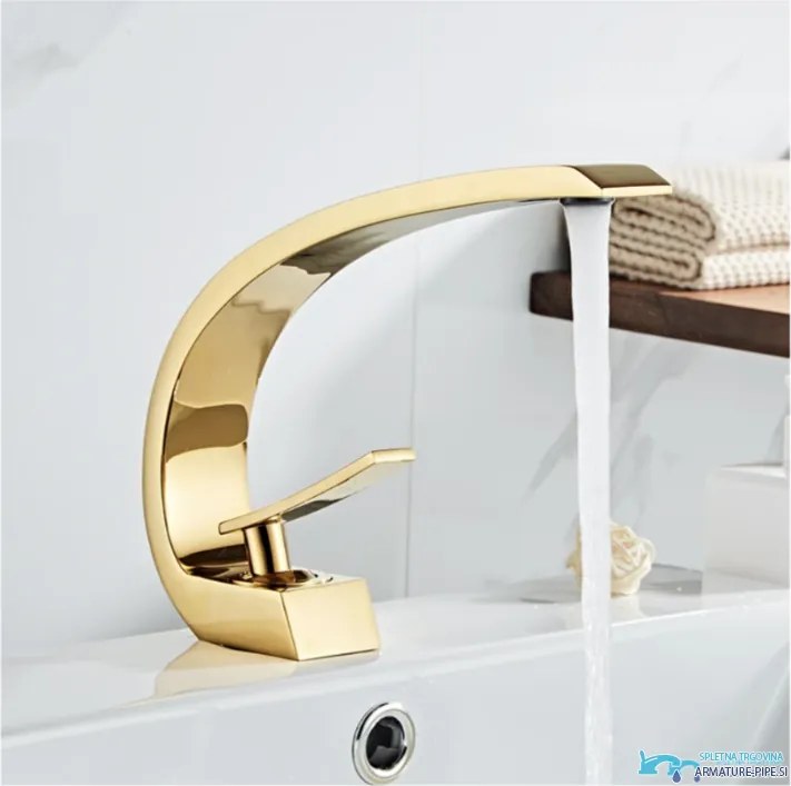 GB1424-zs: Rubinetto per lavabo EYN GB1424 con LED in più finiture, tra cui oro e nero opaco — Oro