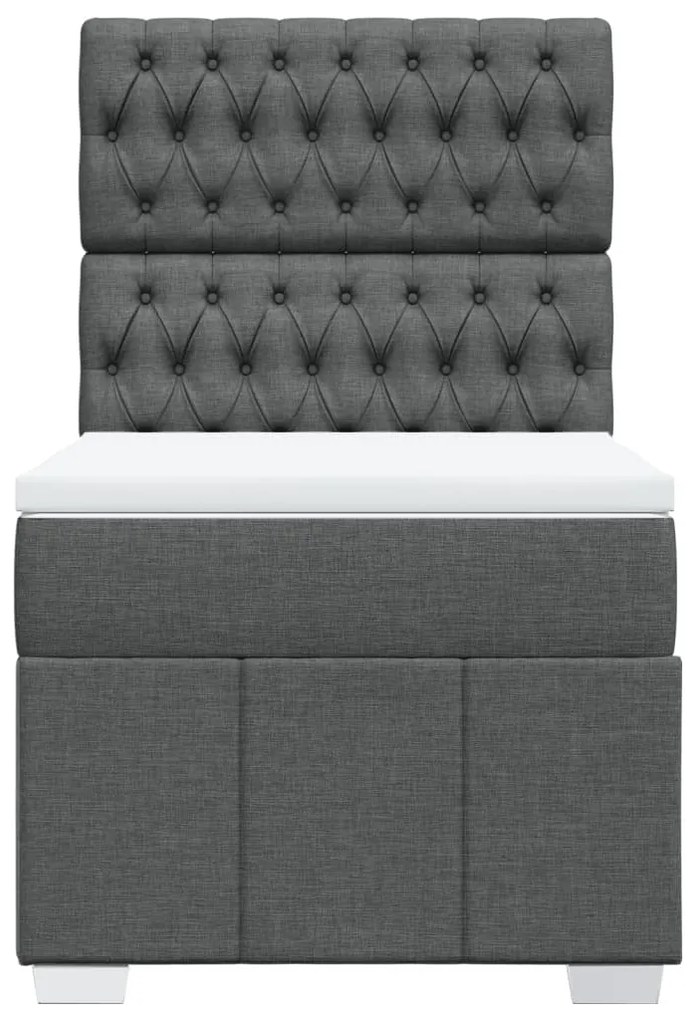 Giroletto a molle con materasso grigio scuro 80x200 cm tessuto
