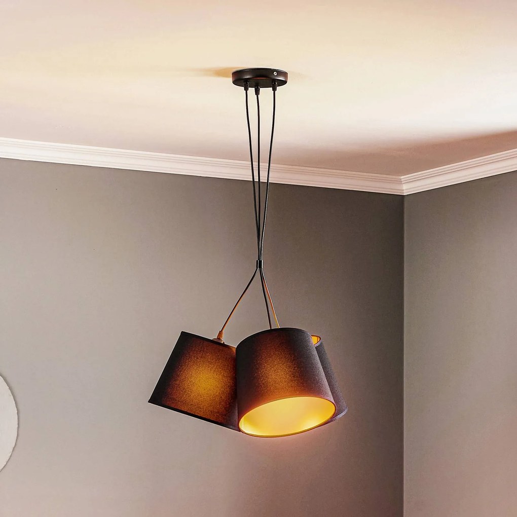 Duolla Lampada a sospensione Twiggy, 3 luci, nero