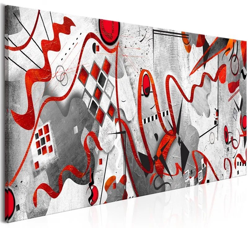 Quadro Between Waves (1 Part) Wide  Colore Rosso, Dimensioni e Misure 120x60