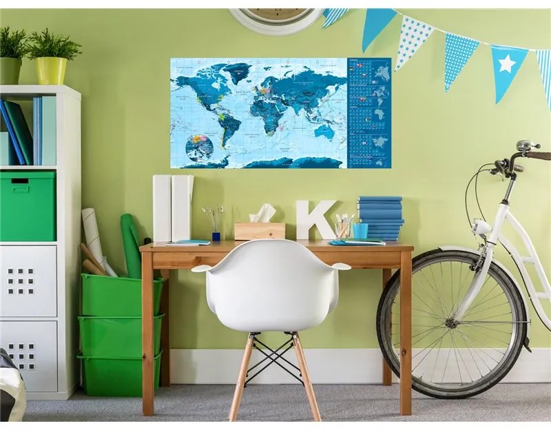 Mappa da grattare Mappa blu poster (versione inglese)