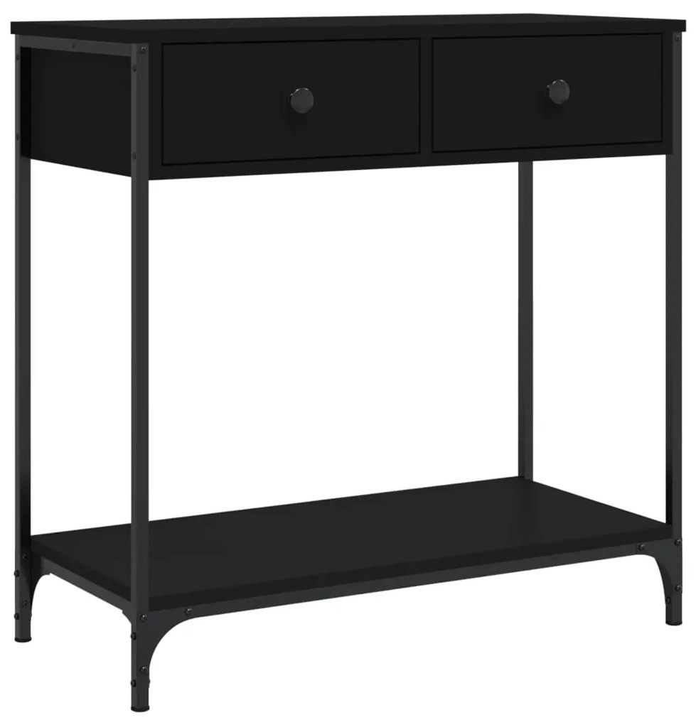 Tavolino consolle nero 75x34,5x75 cm in legno multistrato