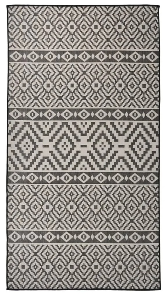 Tappeto Da Esterni A Tessitura Piatta 80x150 Cm Strisce Nere /