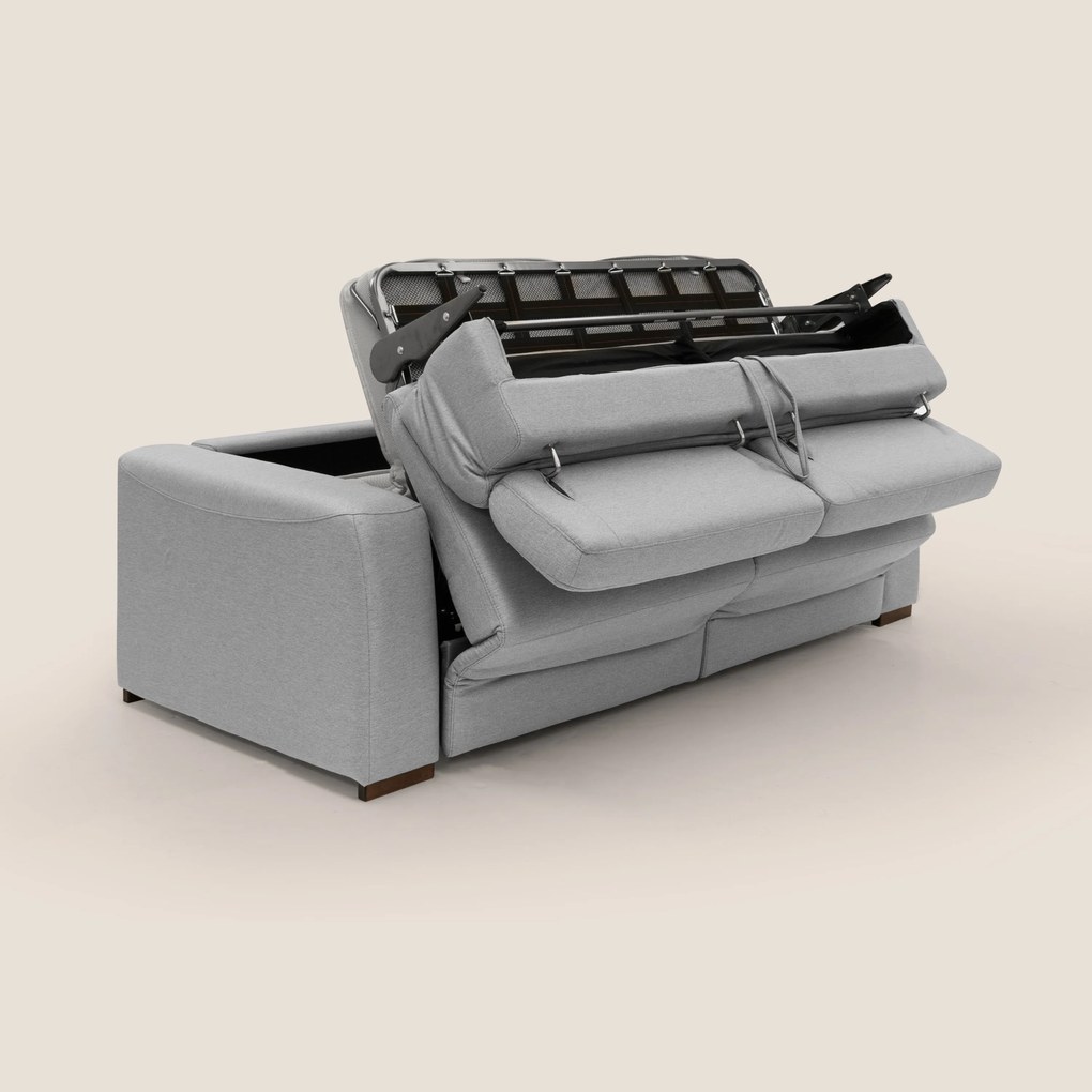 Poseidon divano letto + relax elettrico in tessuto smacchiabile impermeabile T05 grigio