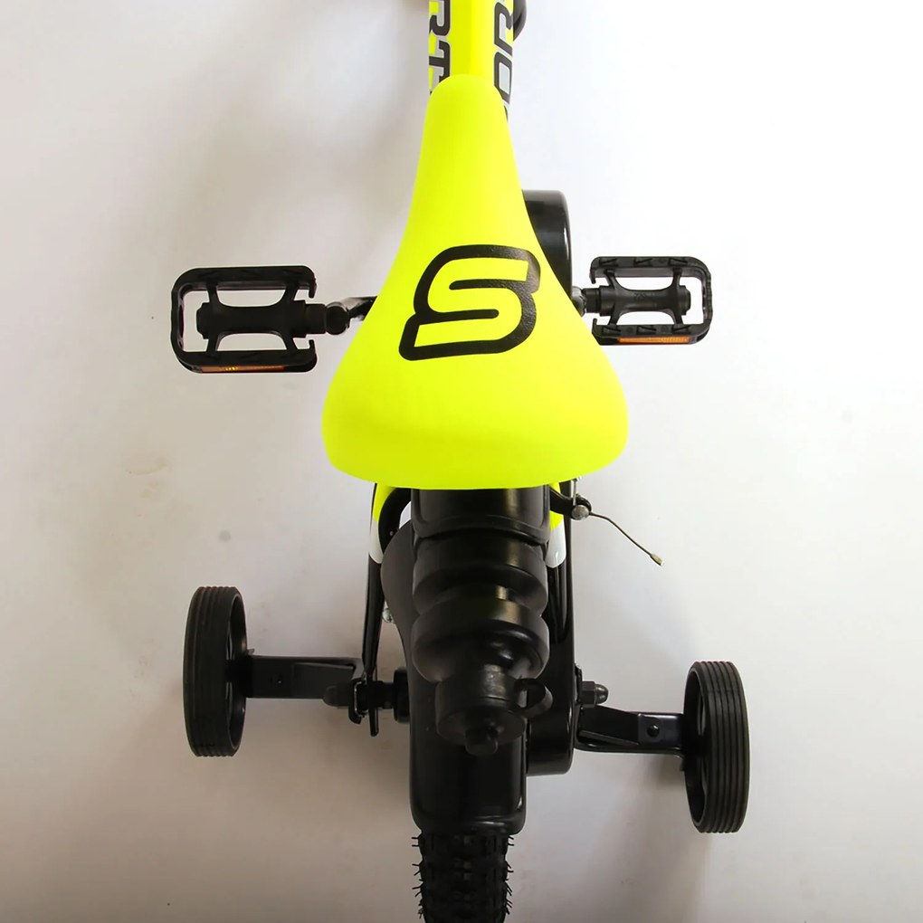 Bicicletta per Bambini 12" Stabilizzatori e Freni Caliper Giallo...