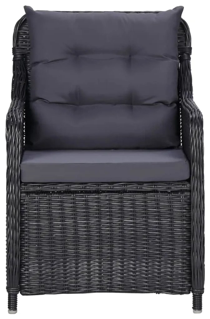 Set da Pranzo da Giardino 11 pz in Polyrattan Nero