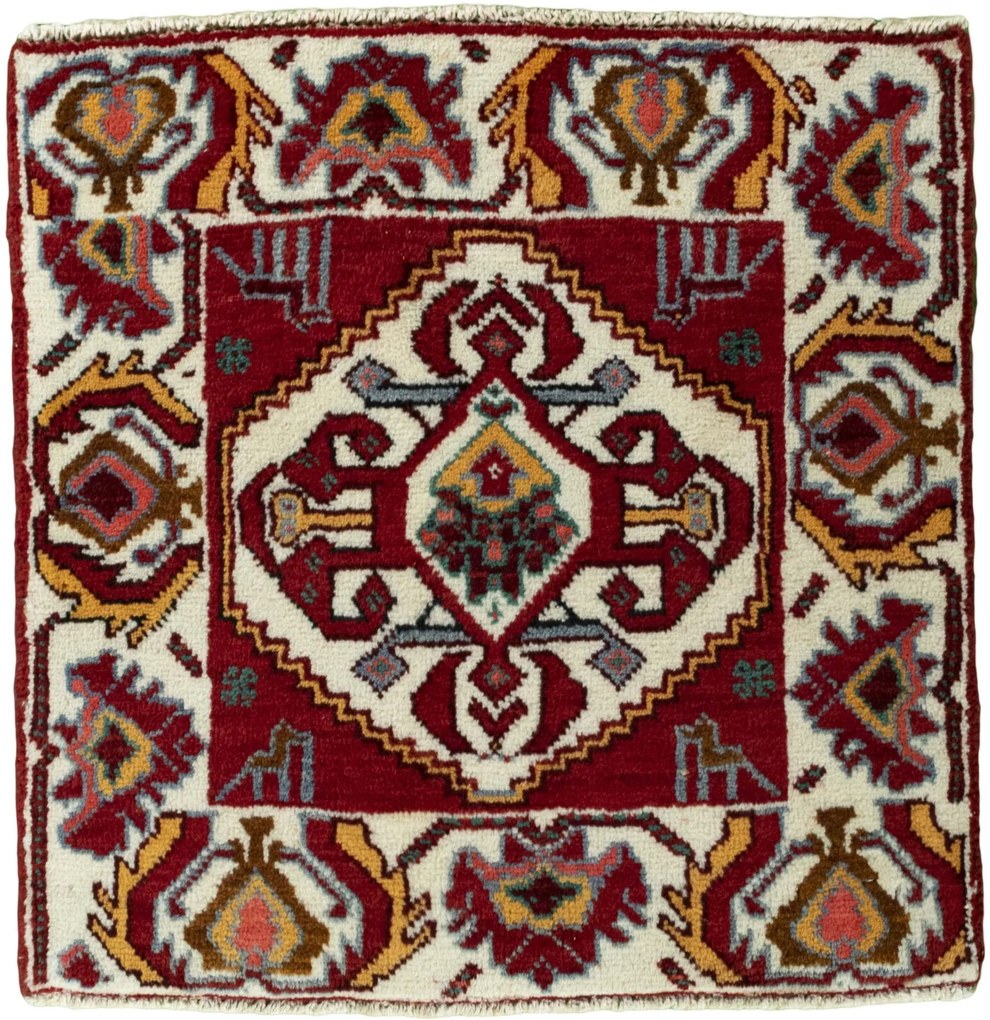 Shiraz Tappeto 60 x 60 Rosso (Iran) Annodato A Mano