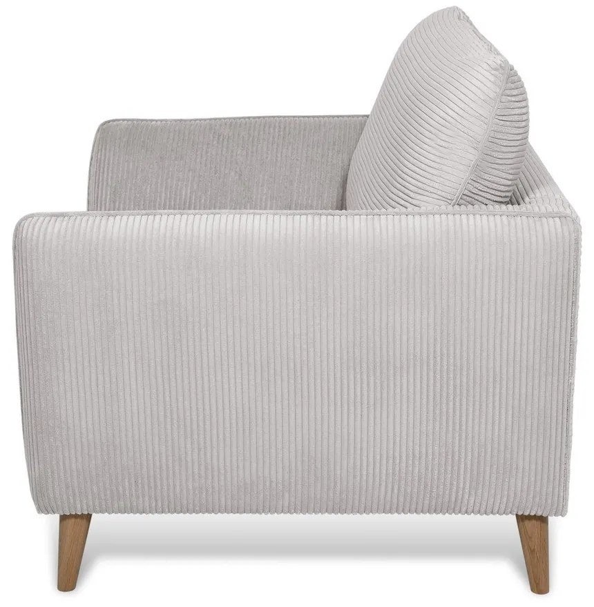 Poltrona in velluto a coste grigio chiaro Paris - Scandic